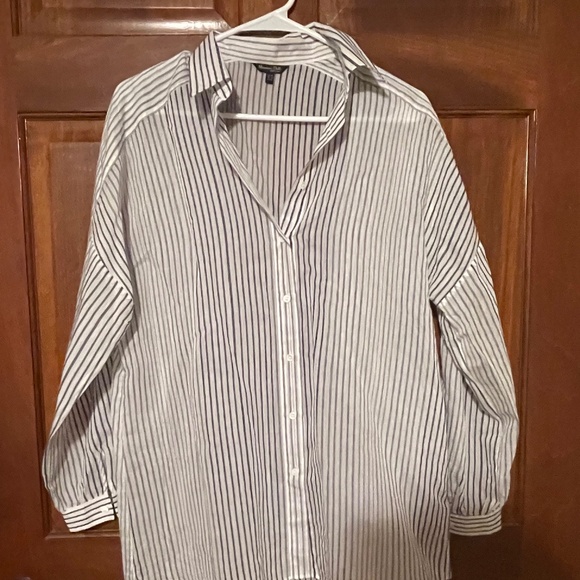 Massimo Dutti lightweight oversized Pin striped Shirt M - Picture 1 of 4